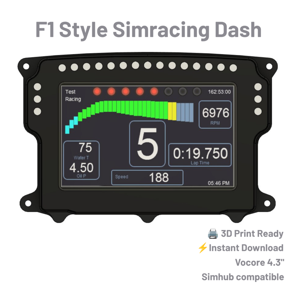 Simracing F1 Dashboard 3D Design