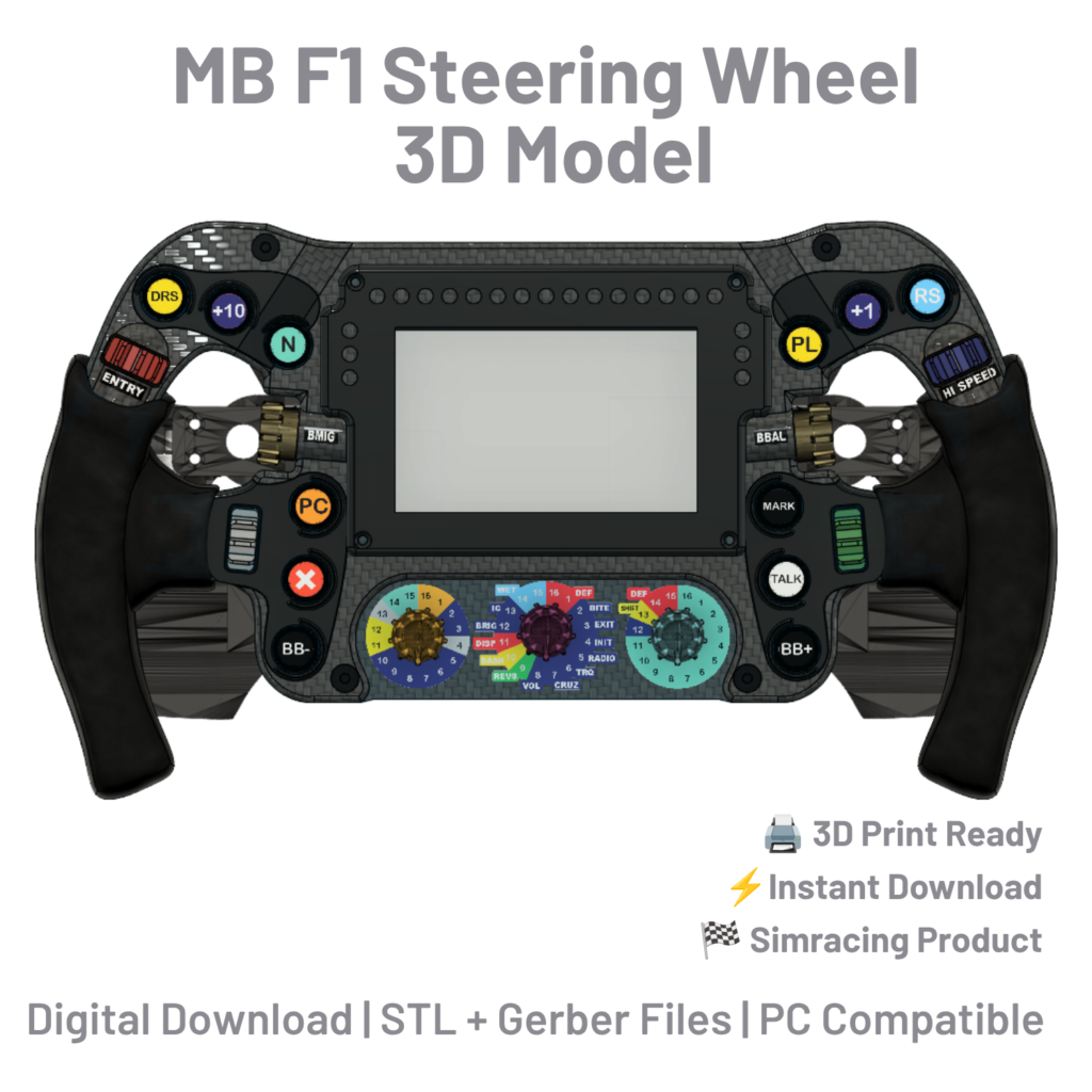 MB F1 Steering Wheel 3D Model | Digital Download