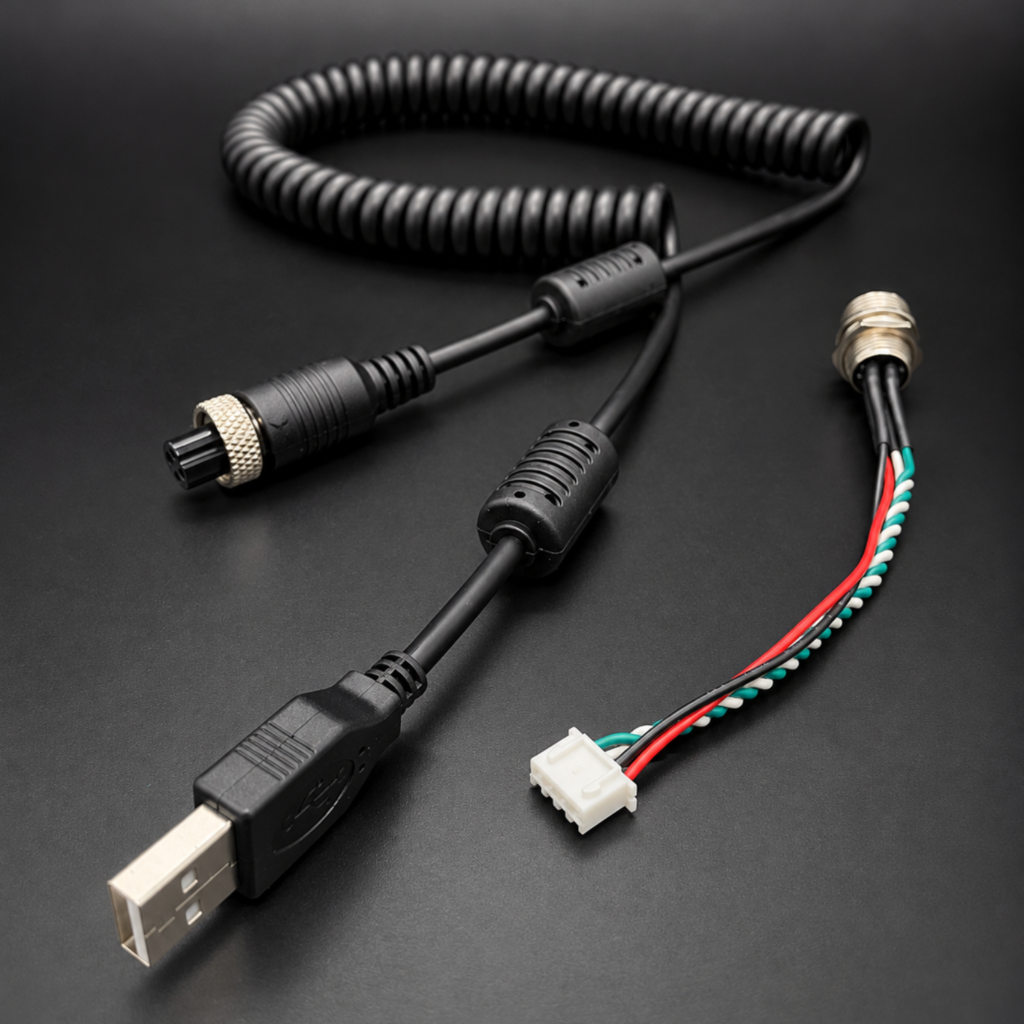 Coiled usb cable to GX12