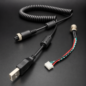 Coiled usb cable to GX12